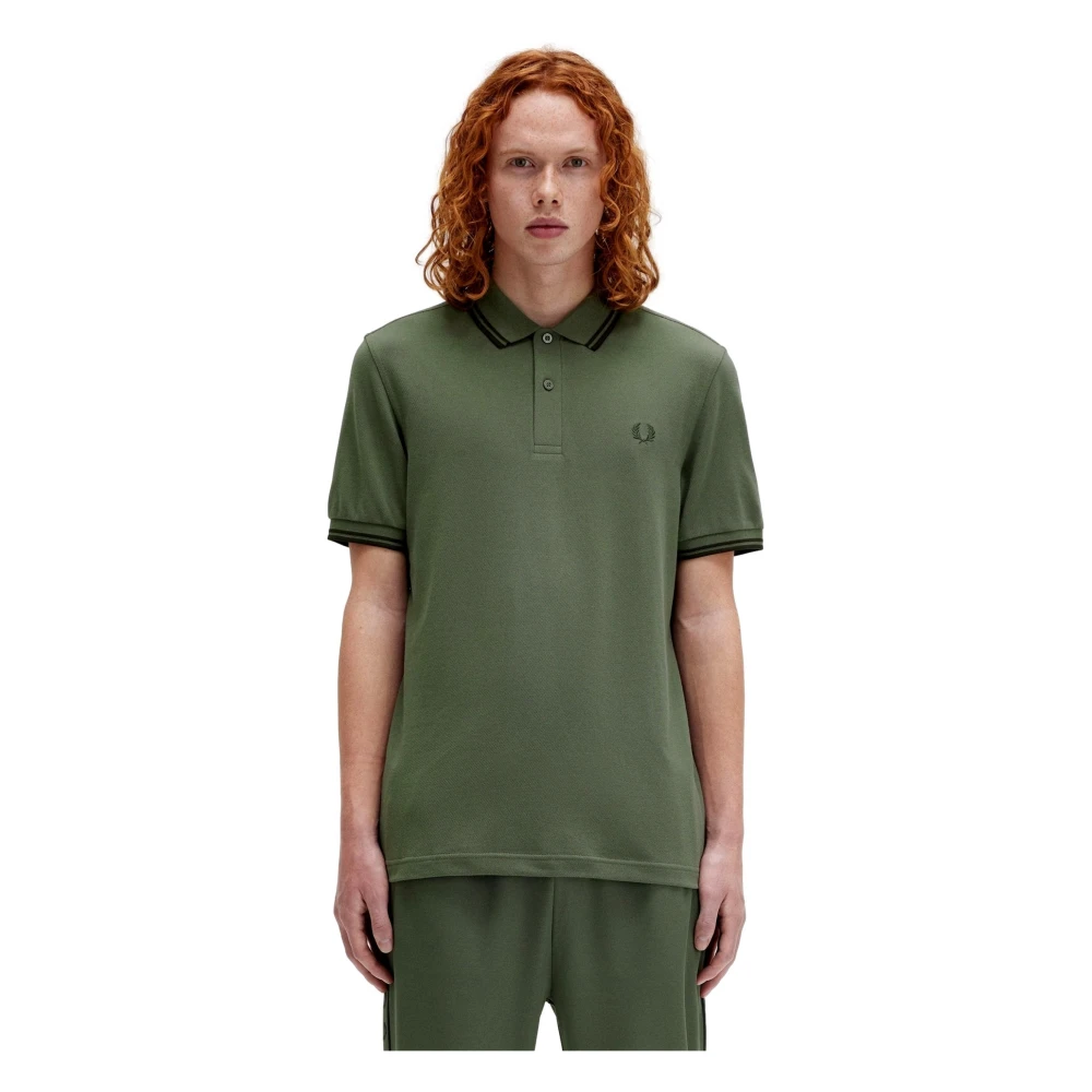 Fred Perry Groen Twin Tipped Polo Shirt Green Heren