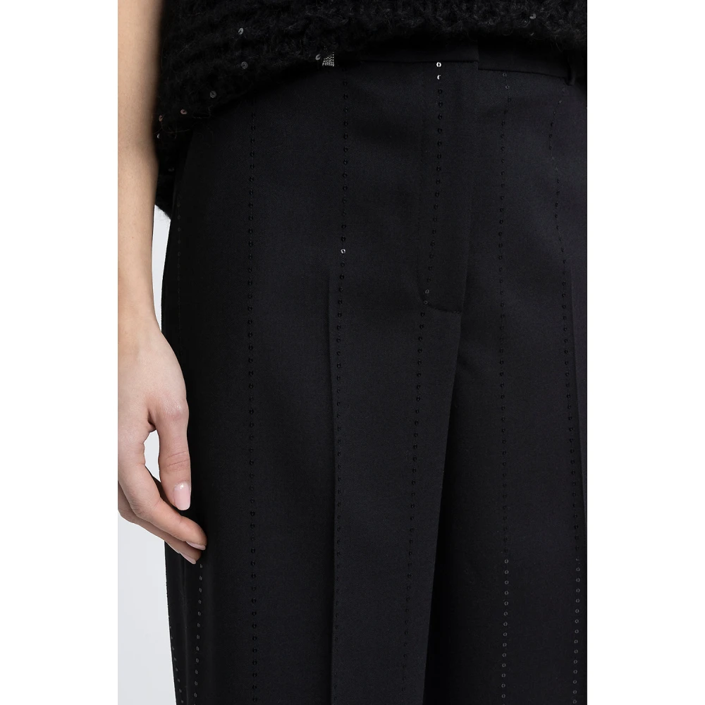 PESERICO Wollen palazzo broek Black Dames