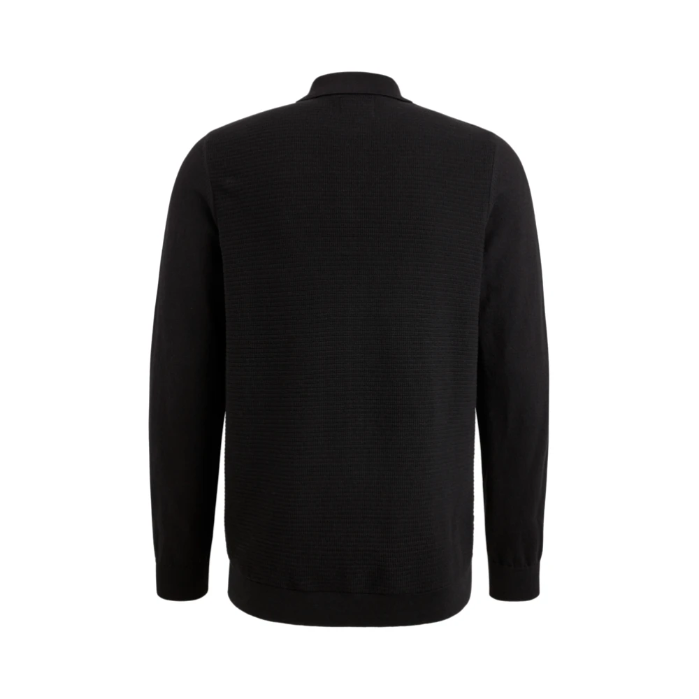PME Legend Klassieke polo met lange mouwen van katoen Black Heren