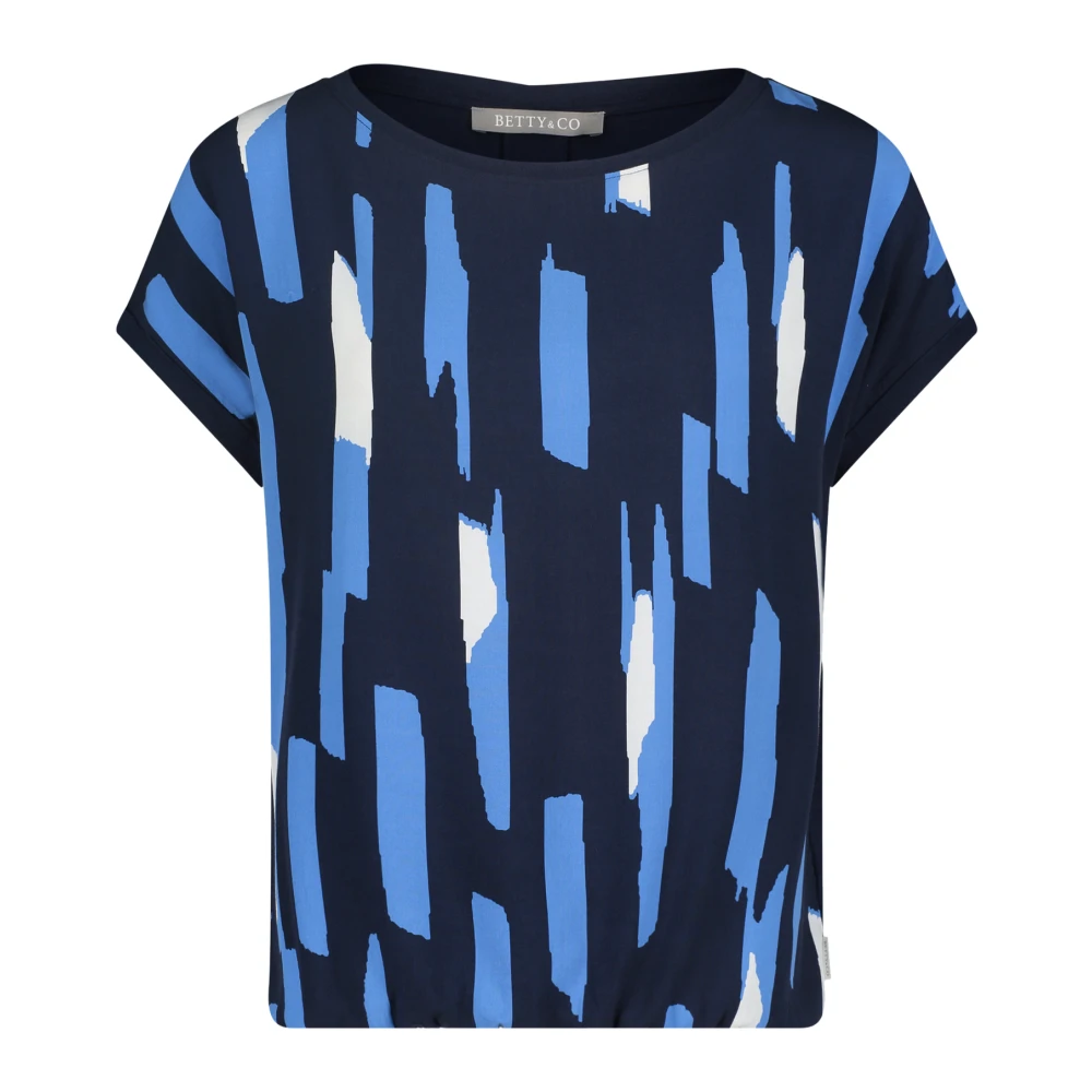 Betty & Co Grafisch Print Casual Shirt Blue Dames