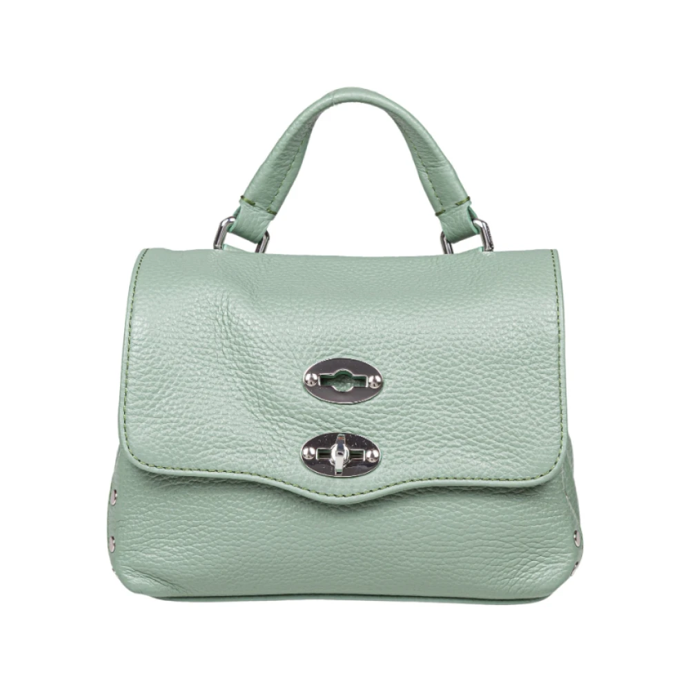 Zanellato Groene Kalfsleren Schoudertas Green Dames