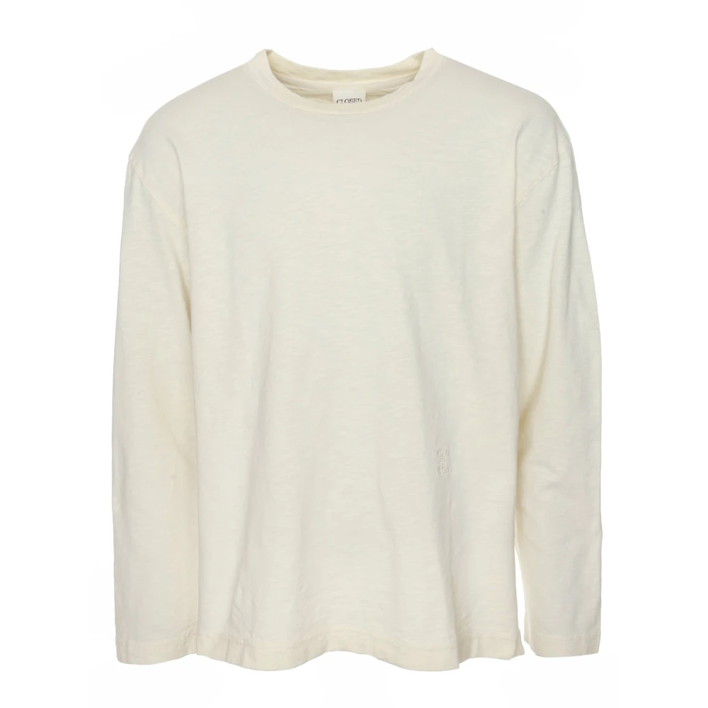 Closed Geribbeld Longsleeve Monogram T-shirt Beige Heren