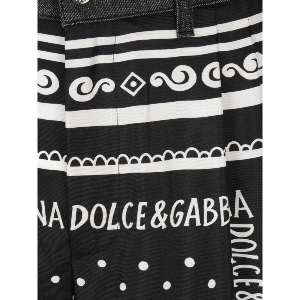 Dolce & Gabbana Bandana Print Bermuda Shorts Black Heren