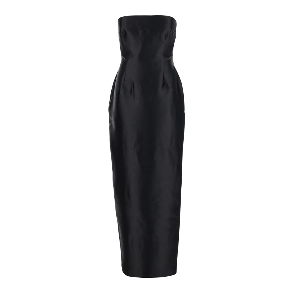 Solace London Zwarte Lange Jurk met Cape-inzet Black Dames