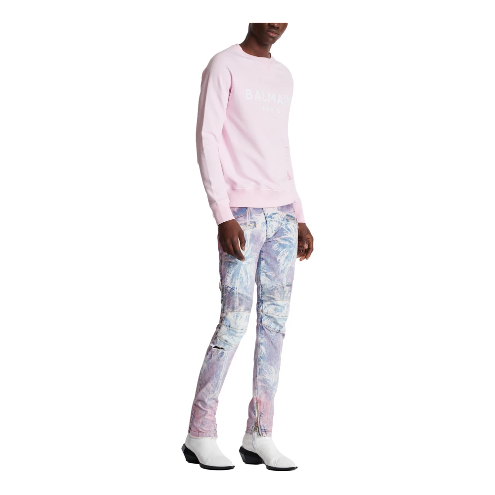 Balmain Paris bedrukte sweatshirt Pink Heren