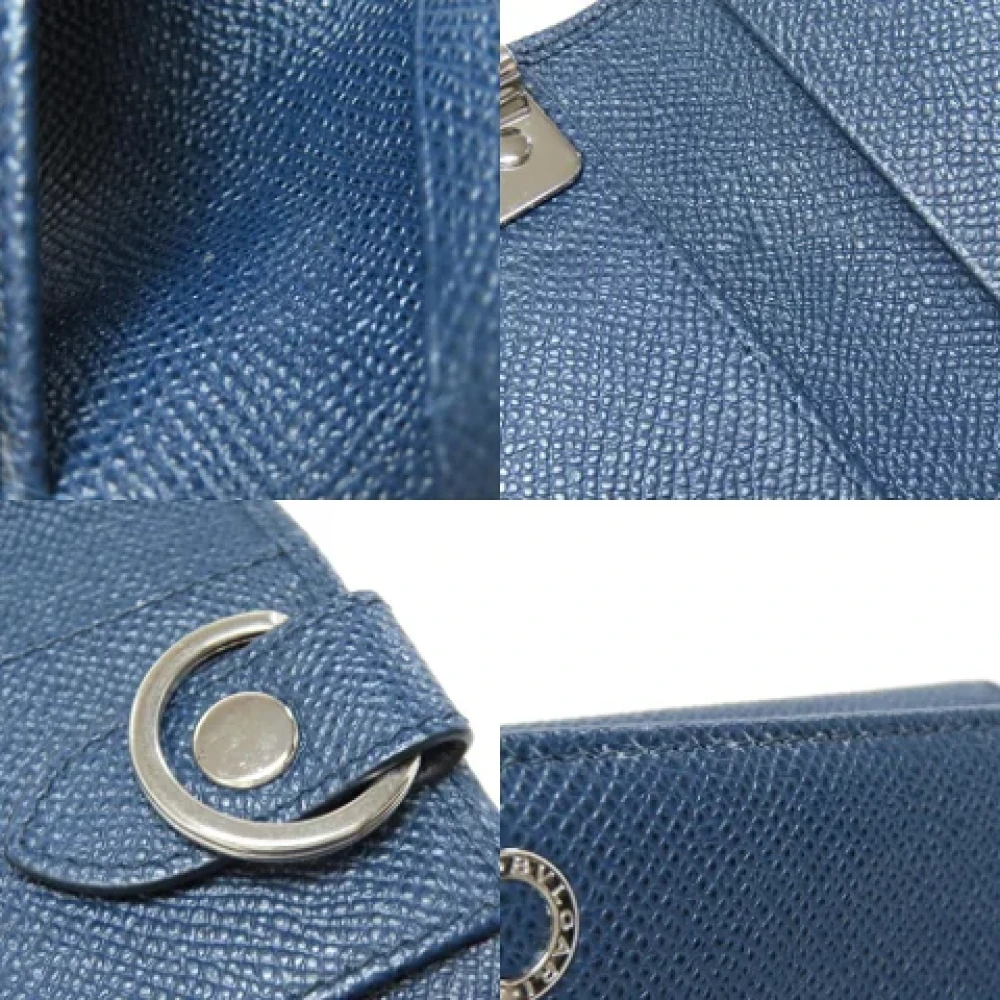 Bvlgari Vintage Pre-owned Leather key-holders Blue Heren