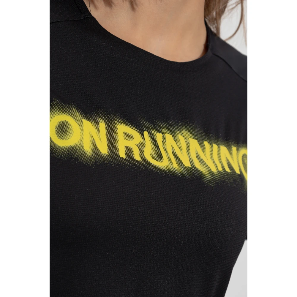ON Running Trainings T-shirt met logo Black Dames