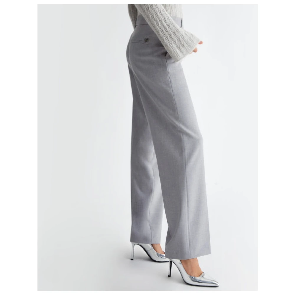 Liu Jo Chino Broek Bevroren Kleur Rechte Snit Gray Dames