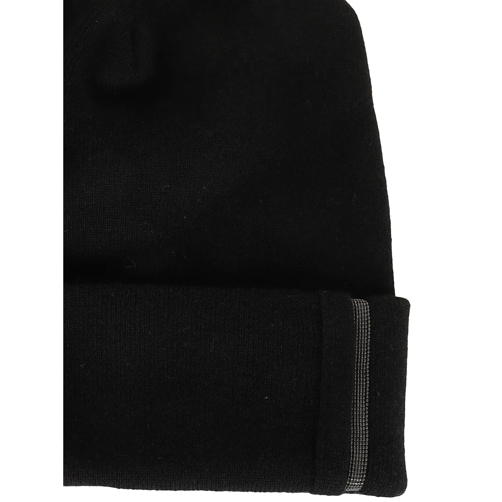 BRUNELLO CUCINELLI Kasjmier Skullcap met Monili Decoratie Black Dames