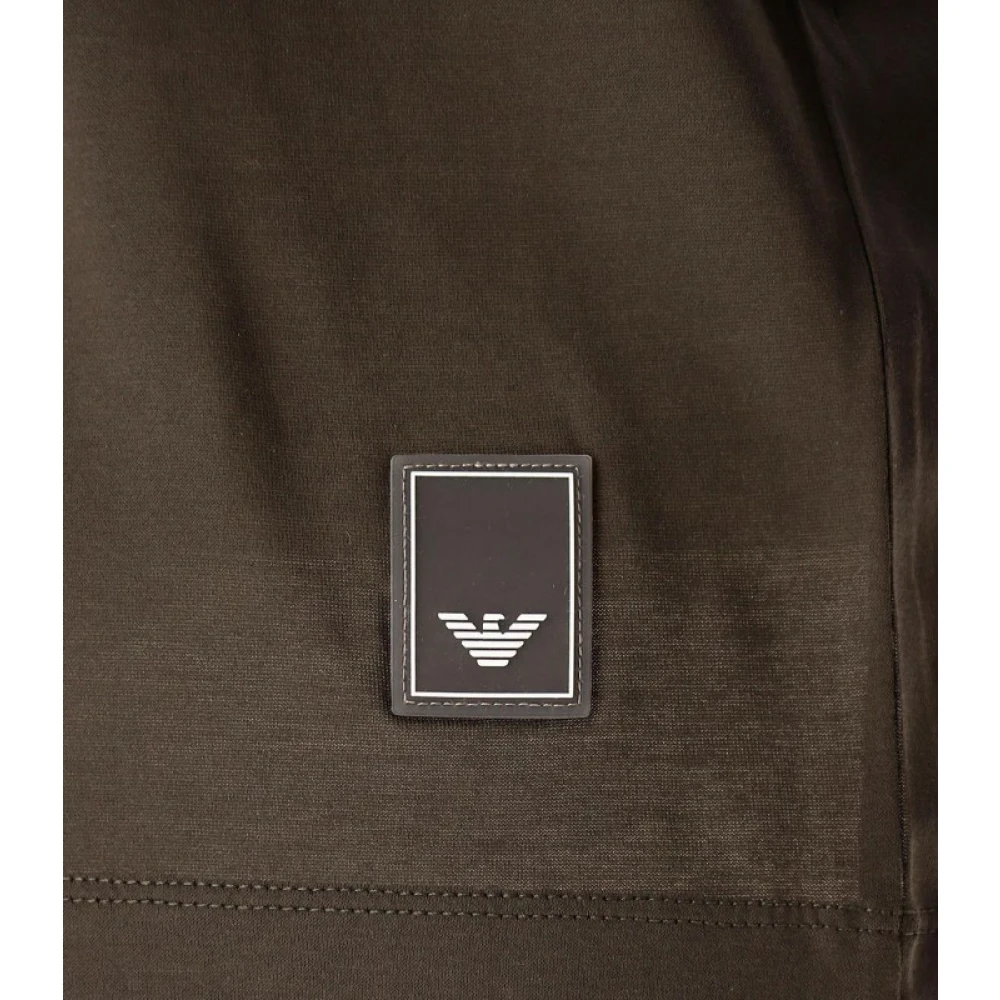 Armani Groen Logo Polo Shirt Lange Mouw Green Heren