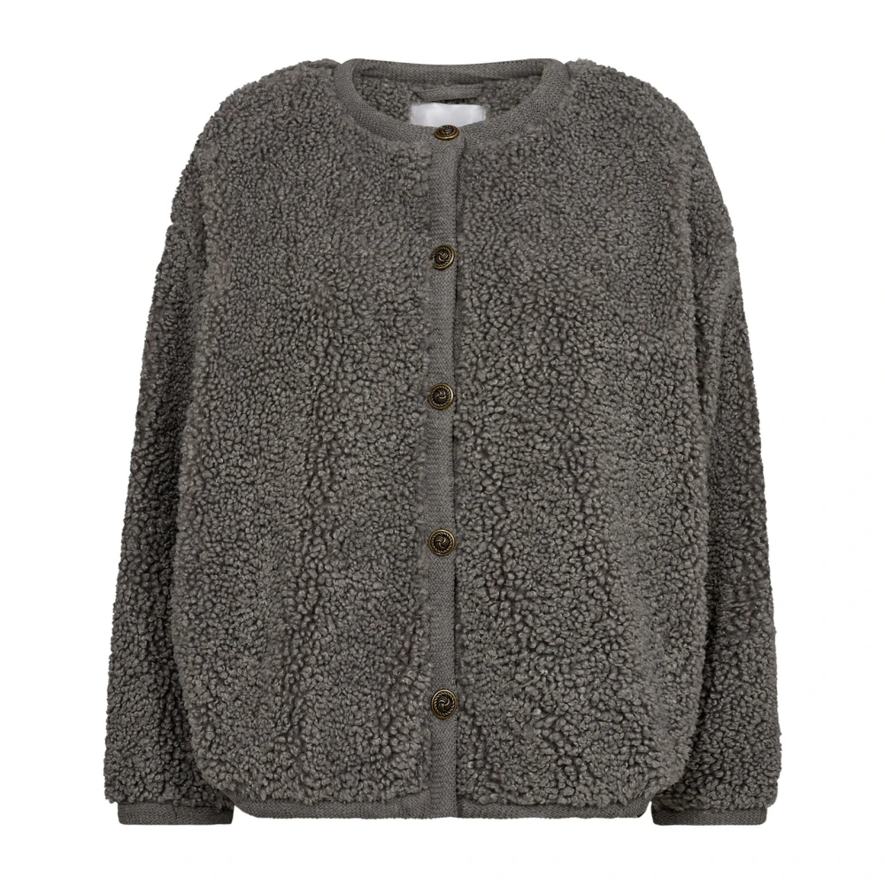 Co'Couture Teddy jas in Mid Grey Gray Dames