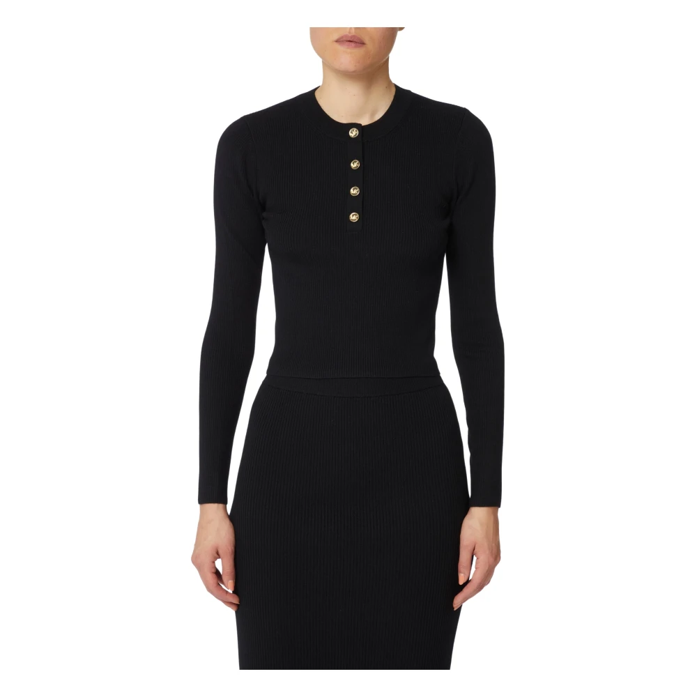 Michael Kors Geribde wollen trui Black Dames