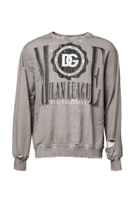 Grå Logo Print Crew Neck Sweater