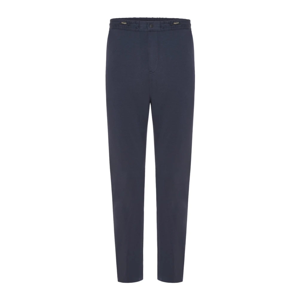 Pt Torino Men's Blue Cotton Trousers