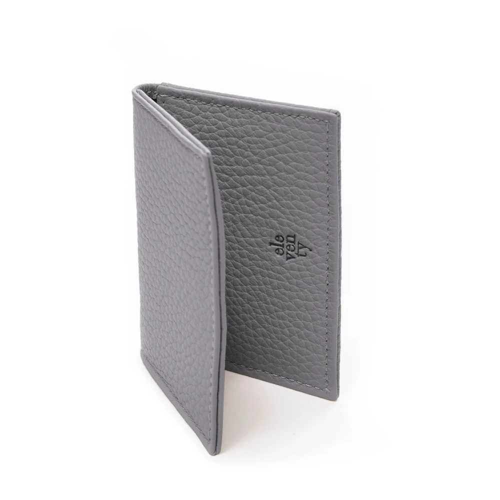 Eleventy Cervo Leren Kaarthouder Gray Heren