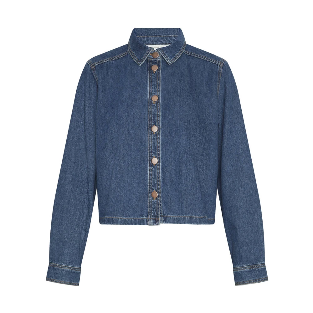moss copenhagen Elena Shirt Lange Mouw Blouse Blue Dames