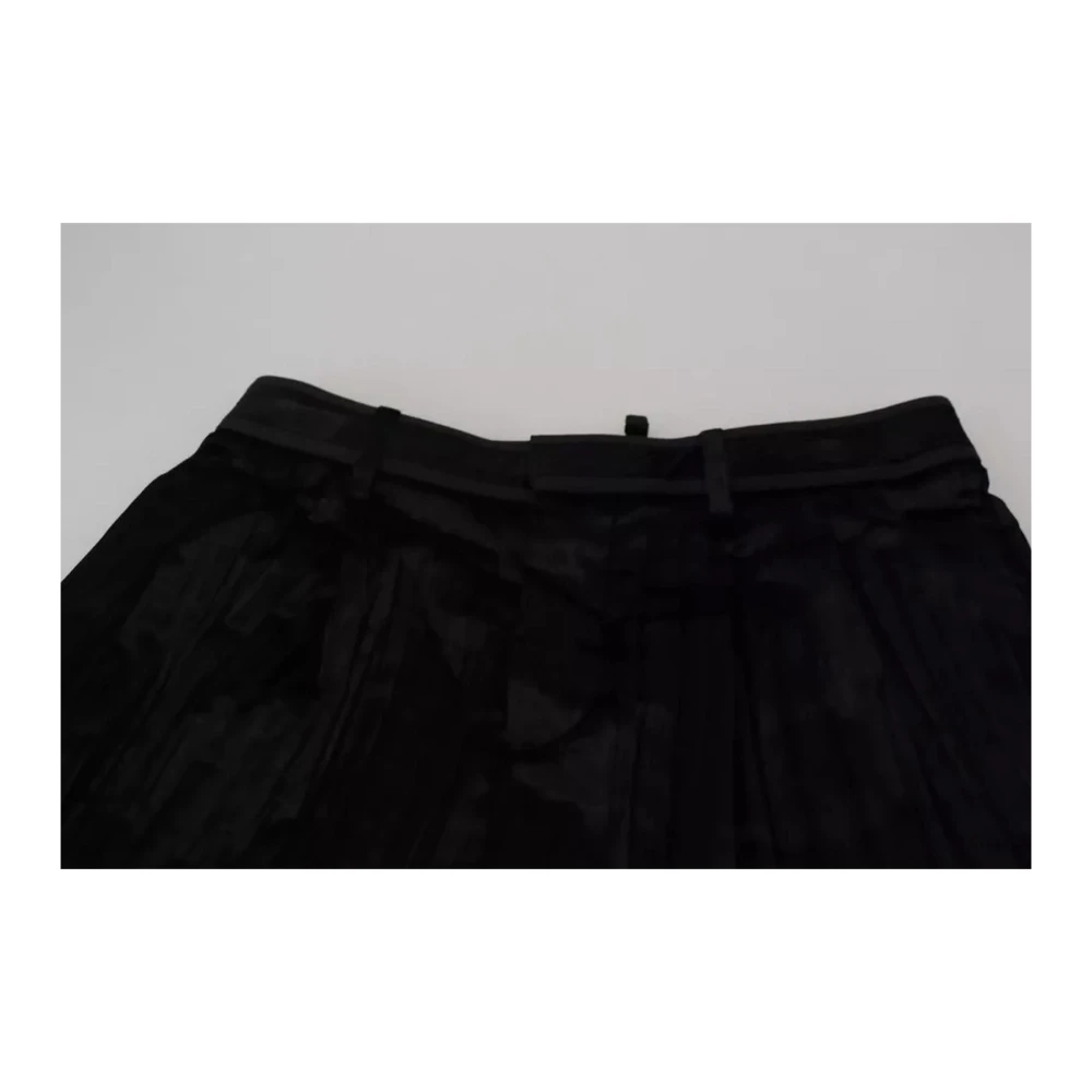 Dsquared2 Zwarte Geplooide Zijden Culottes Black Dames