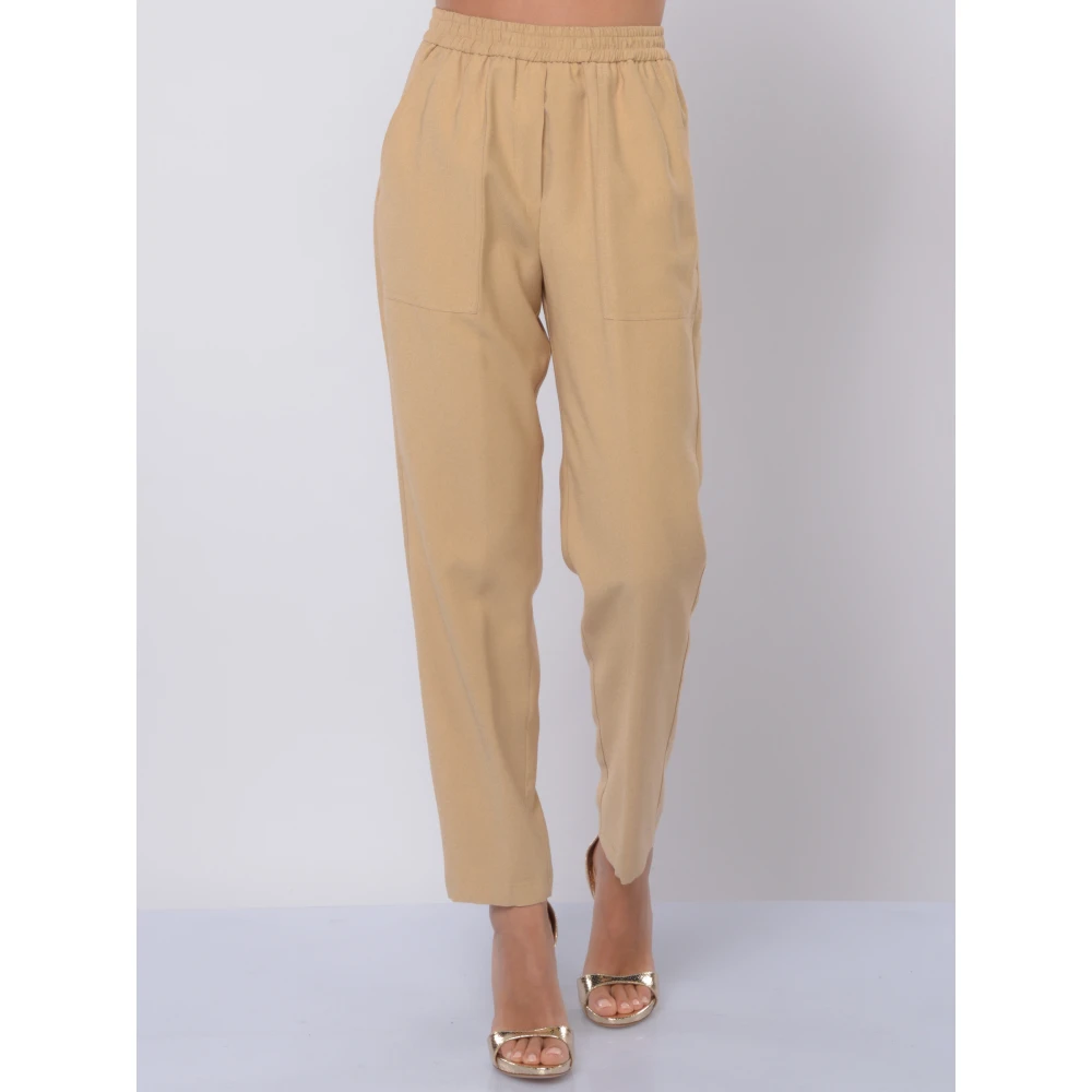 Kaos Viscose Elastische Broek Beige Dames