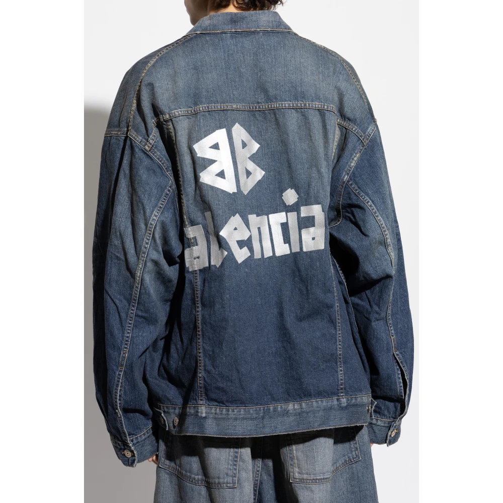 Balenciaga Denim Oversized Jas Blue Heren