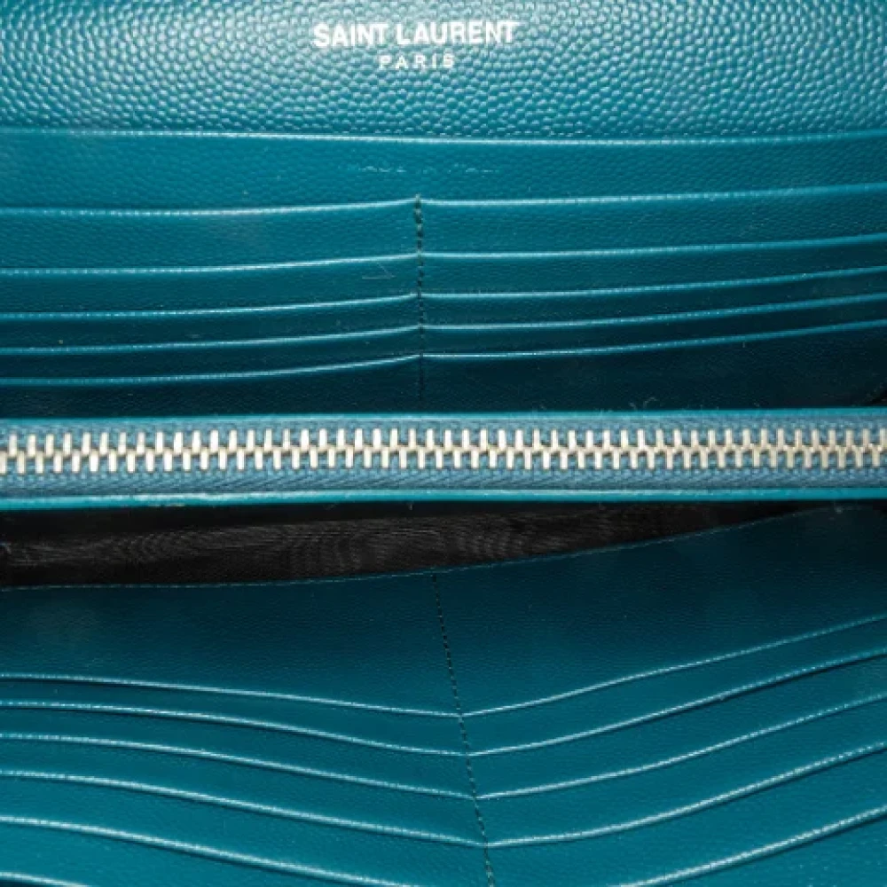 Yves Saint Laurent Vintage Pre-owned Leather shoulder-bags Blue Dames
