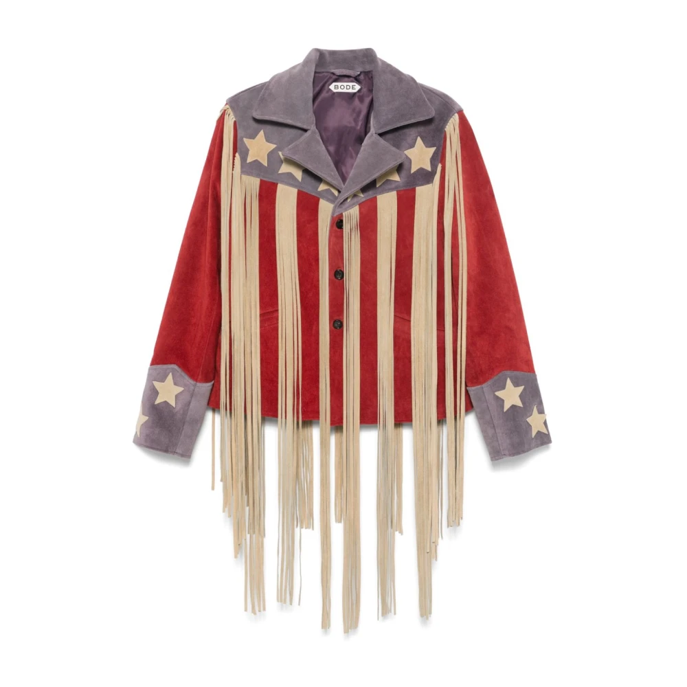 Bode Fringe Vlag Jas Red Heren