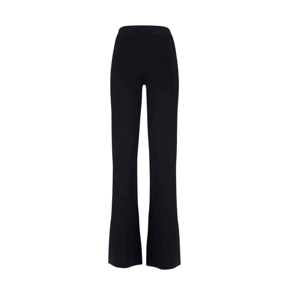 Calvin Klein Women's Black Wide Trousers, S, Flared Leg Viscose Trousers