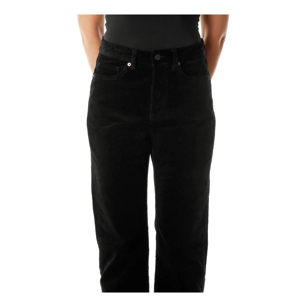 ARMEDANGELS Corduroy Highwaist Straight Fit Jeans Black Dames