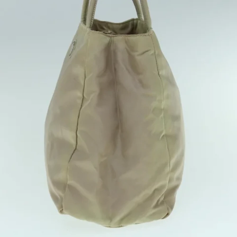 Prada Vintage Pre-owned Nylon handbags Beige Dames