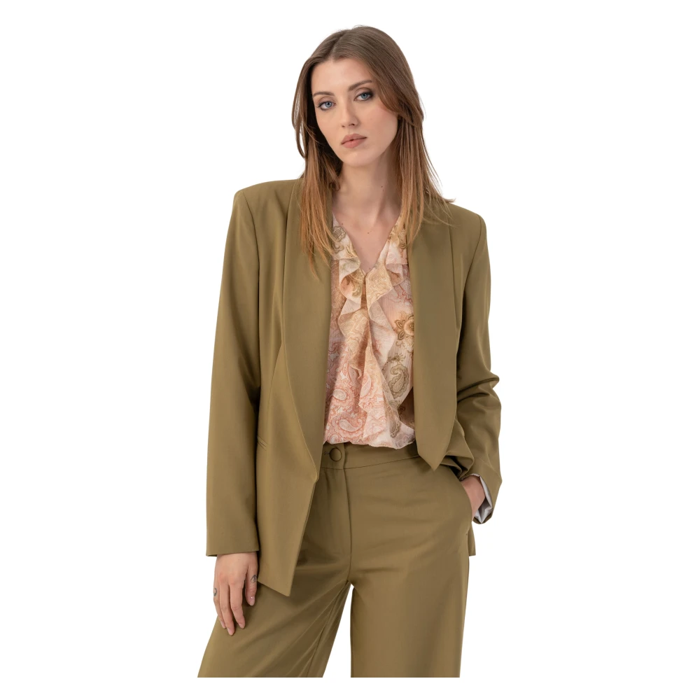 Kocca Women's Green Shawl Collar Jacket