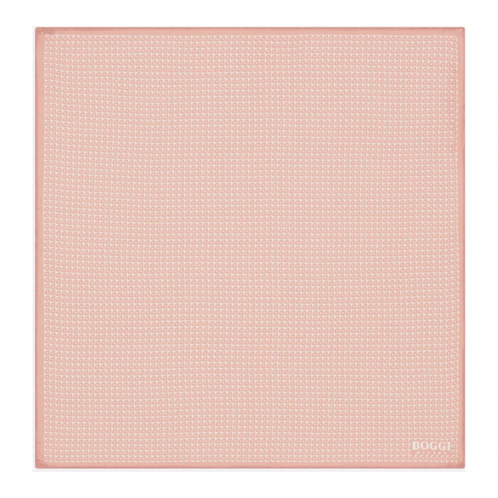 Boggi Milano Zijden zakdoek met micro patroon Pink Heren