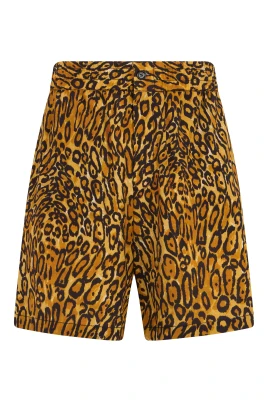 Leopardmönstrade shorts med hög midja