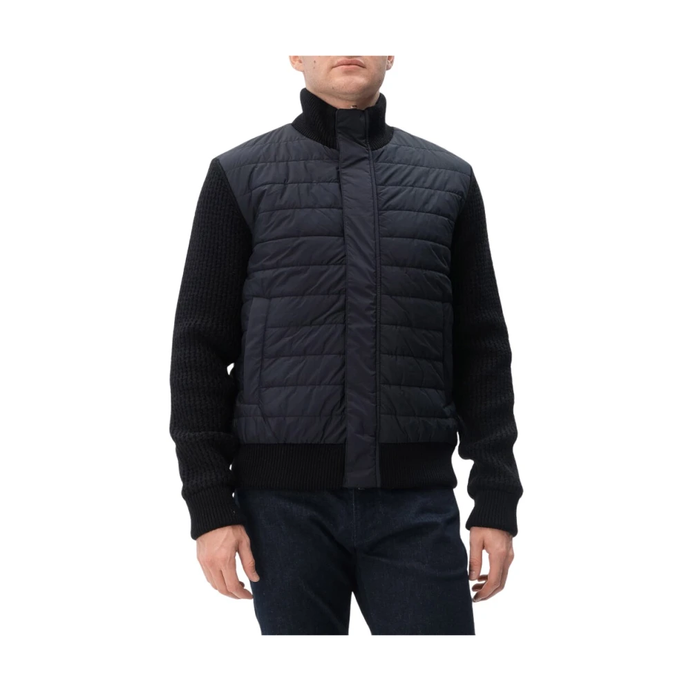 Herno Licht Nylon Stretch Bomber Resort Gebreid Black Heren