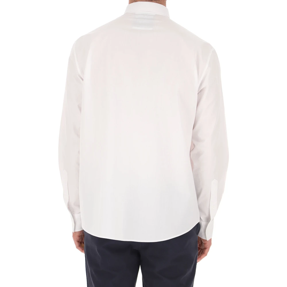 Moschino Witte Katoenen Maxi Label Shirt White Heren