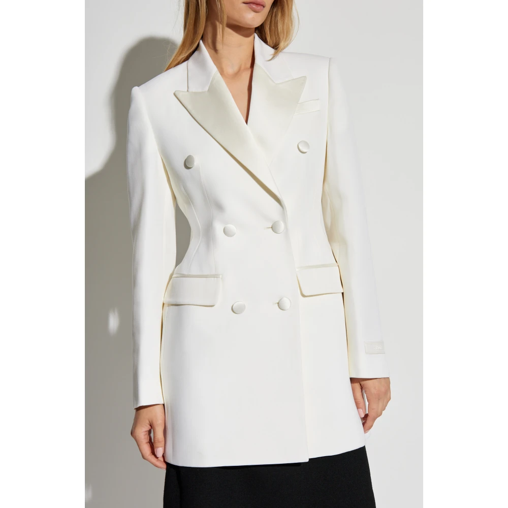 Versace Lange double-breasted blazer Beige Dames