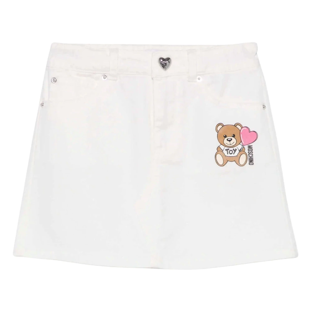 Moschino Girls Beige Teddy Bear Skirt In Ivory - Kids Skirts - 10 Y - Kids