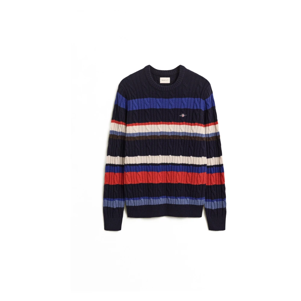 Gant Bleu Gestreiftes Pulli Aus Schafwolle - Bild 4