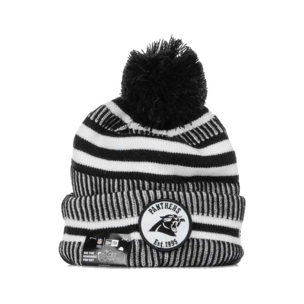 New Era Men's Black Sporty Pom Pom Knit Hat