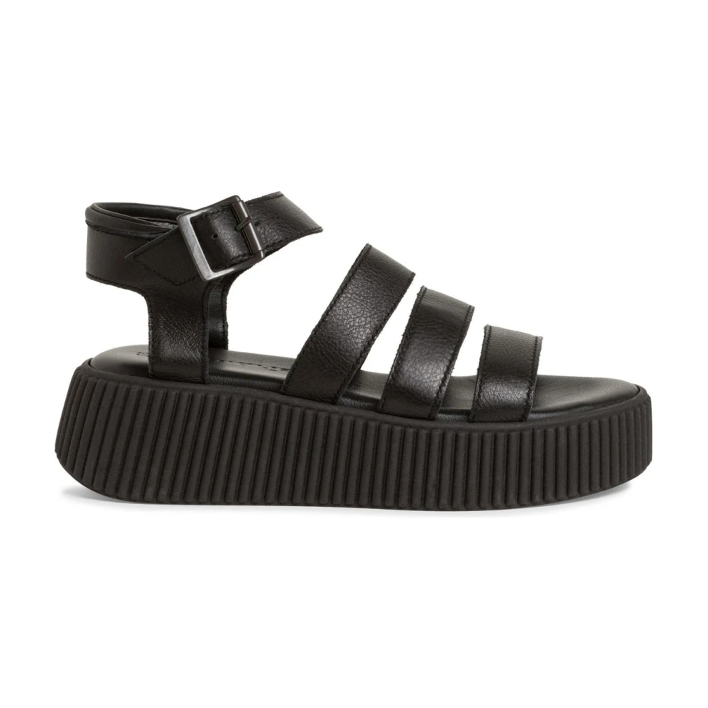 Tamaris Svarta Casual Öppna Platta Sandaler Black, Dam