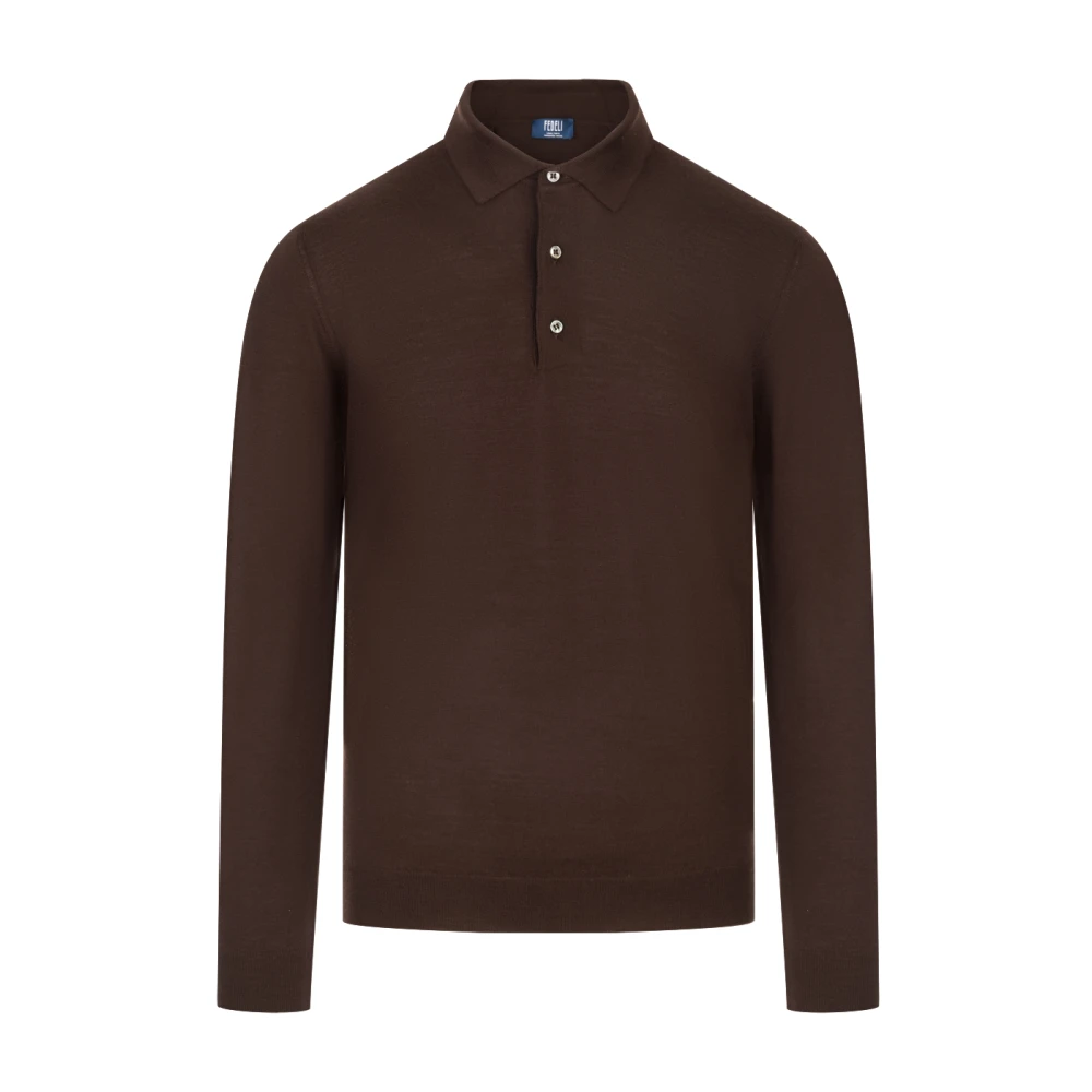 Fedeli Klassiek Polo Shirt in Diverse Kleuren Brown Heren