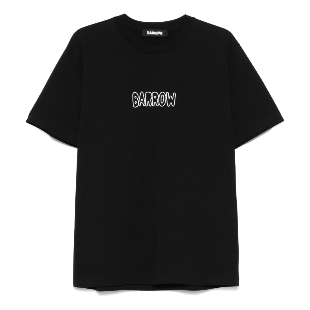 Barrow Zwarte Crew Neck T-shirt met Logo Black Heren