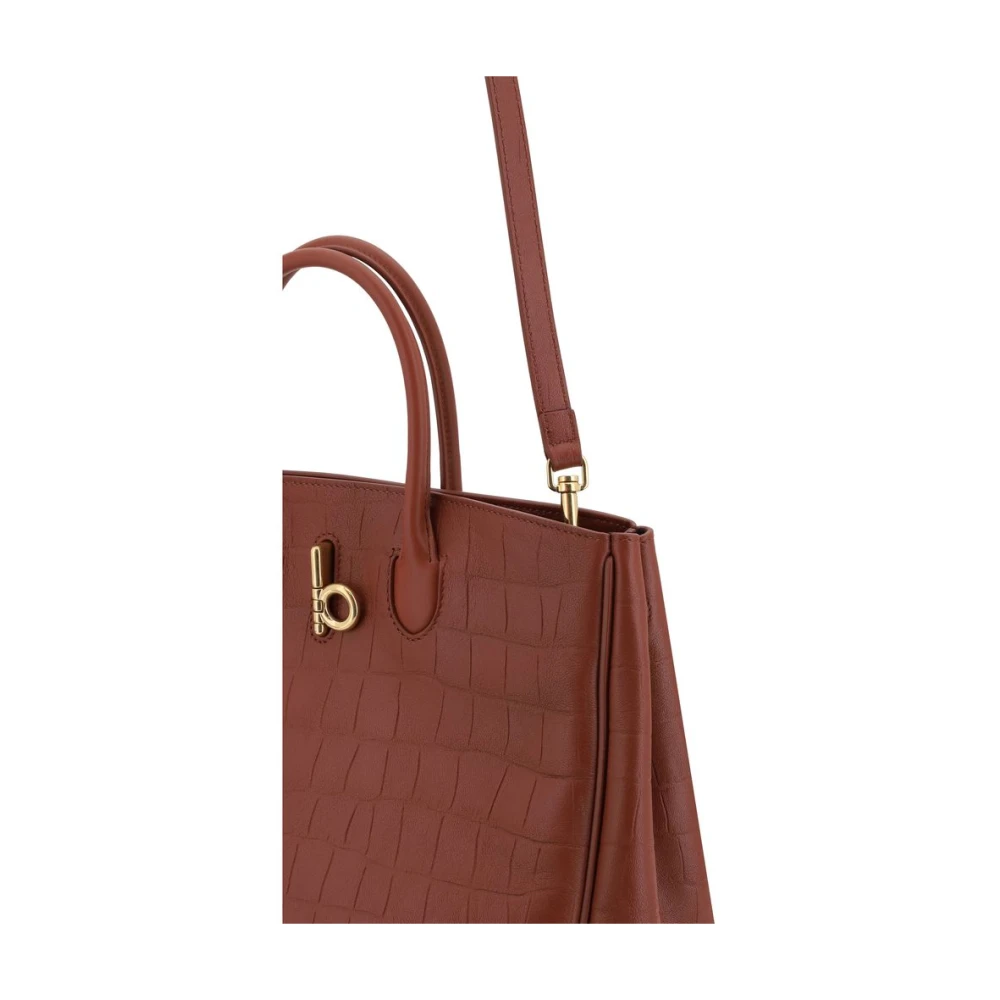Burberry Elegante leren tote tas met krokoeffect Brown Dames