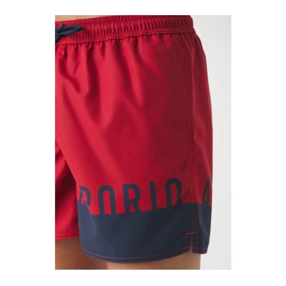 Emporio Armani Rode Logo Zwemshorts Red Heren