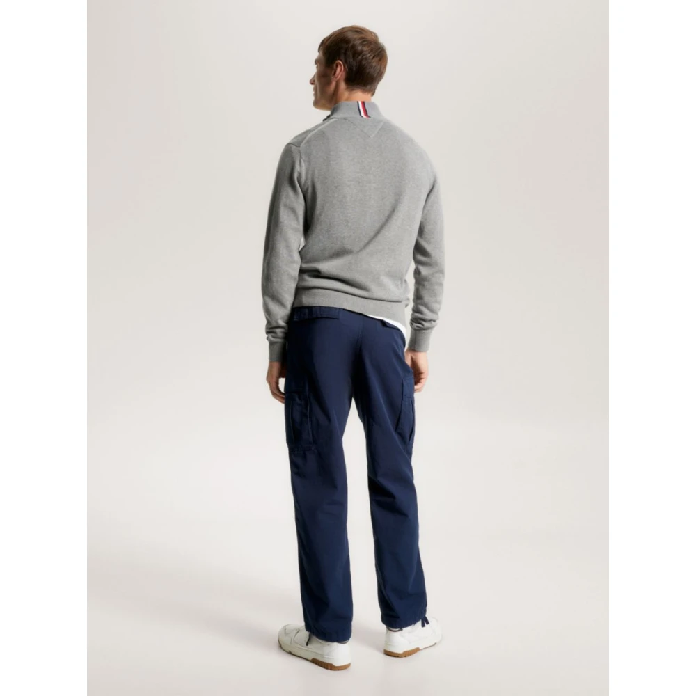 Tommy Hilfiger Pima Organisch Katoen Kasjmier Rits Thru Gray Heren