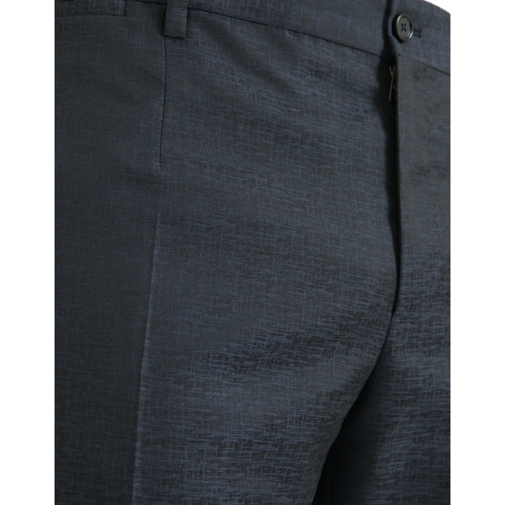 Dolce & Gabbana Blauwe Wol Heren Skinny Jurk Broek Blue Heren