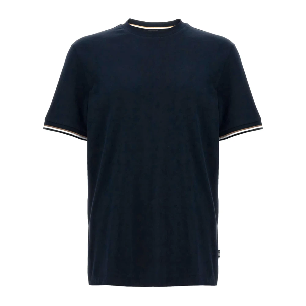 Hugo Boss Blauw Gestreept T-shirt Thompson Regular Fit Blue Heren