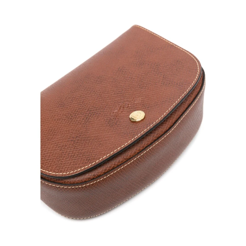 Longchamp Bruine leren slangenprint schoudertas Brown Dames