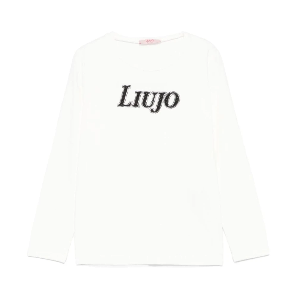 Liu Jo Nitar Logo Print Crew Neck T-shirt White, Flicka