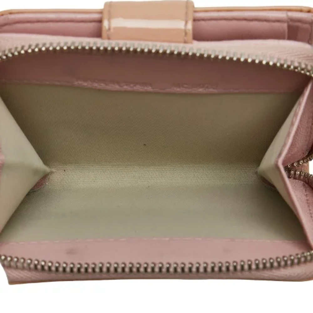 Dior Vintage Pre-owned Leather wallets Beige Dames