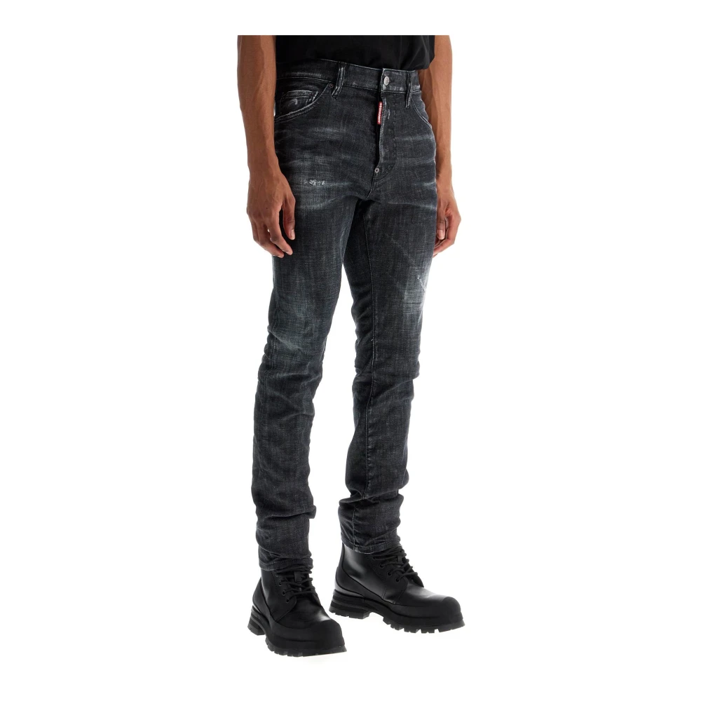 Dsquared2 Urban Zwarte Katoenen Slim Fit Jeans Black Heren