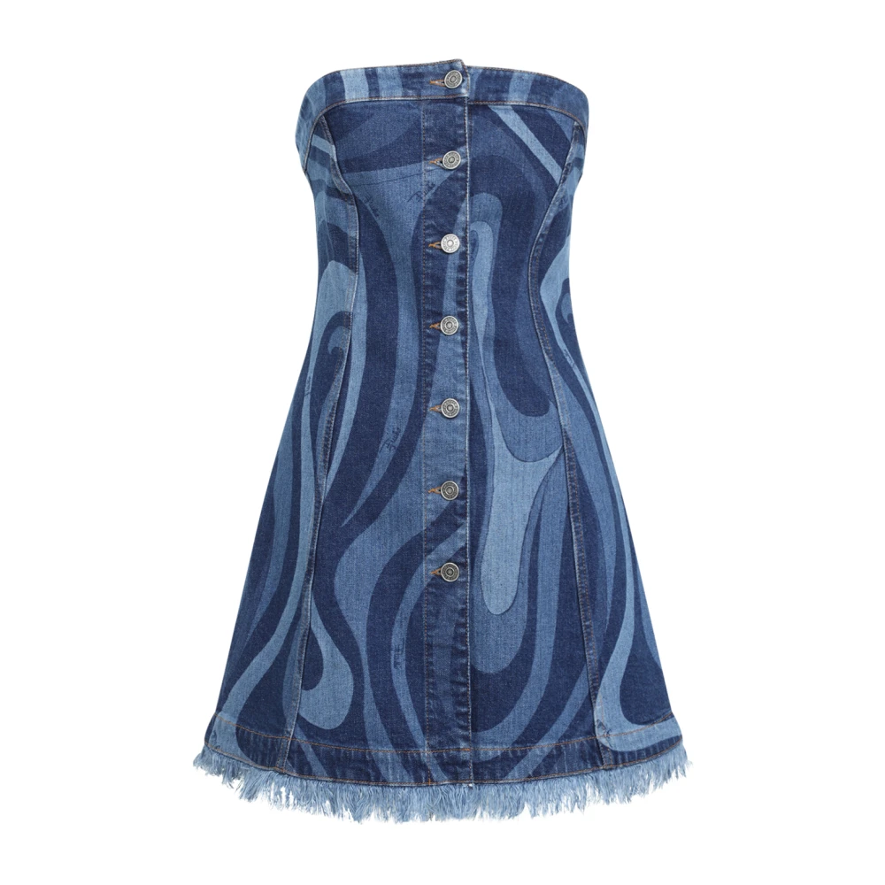 EMILIO PUCCI Blauwe Jurk Verhoog Garderobe Exclusieve Stijl Blue Dames